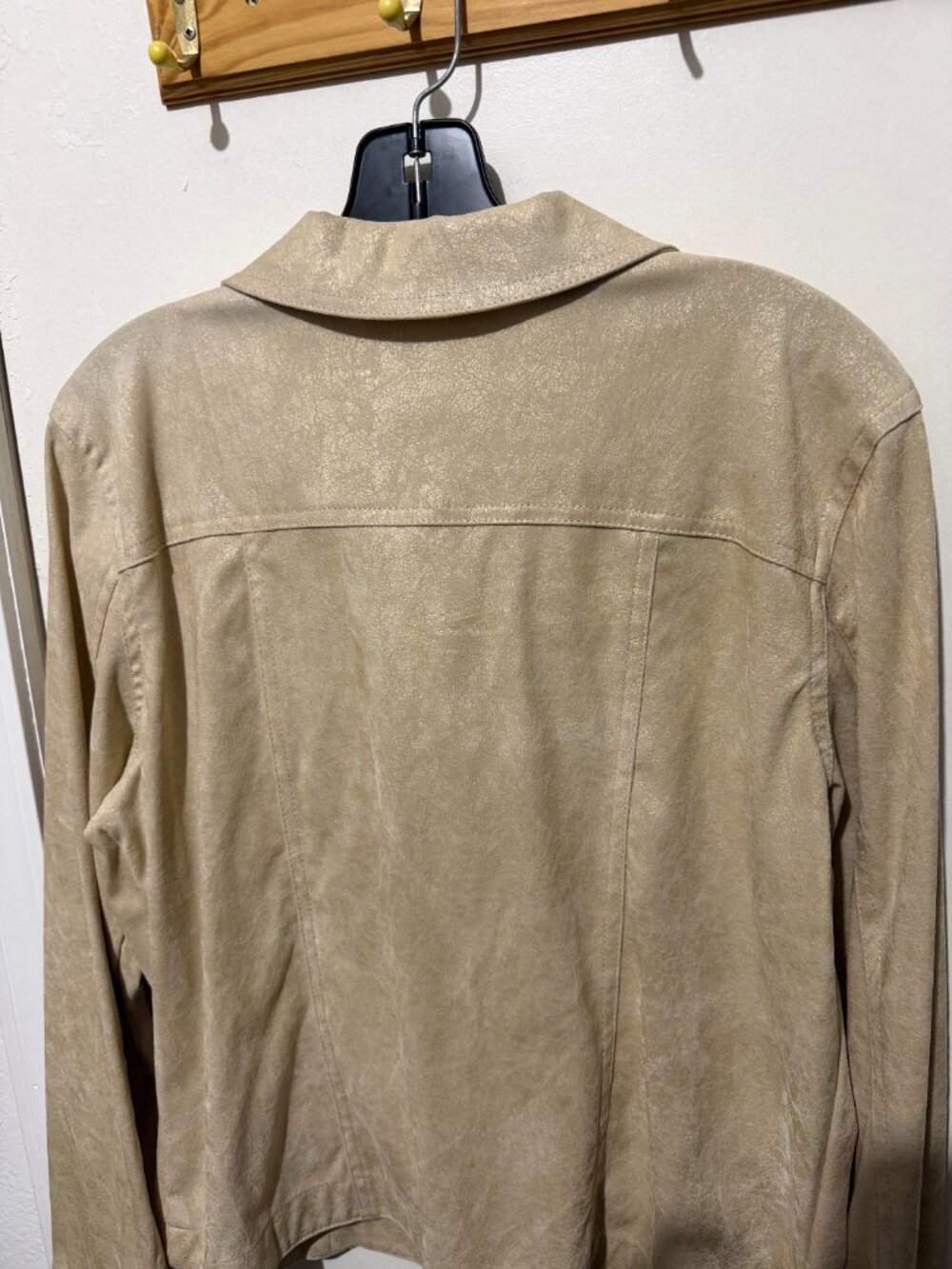 Bamboo Traders Beige Metallic Gold Shimmer Jean Jacket Trucker - Medium - Picture 6 of 8